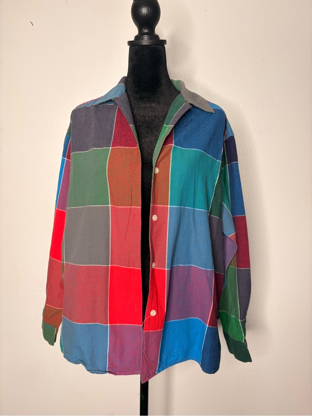 Esprit Multicolor Patchwork Button-Front Shirt Jacket #y2k